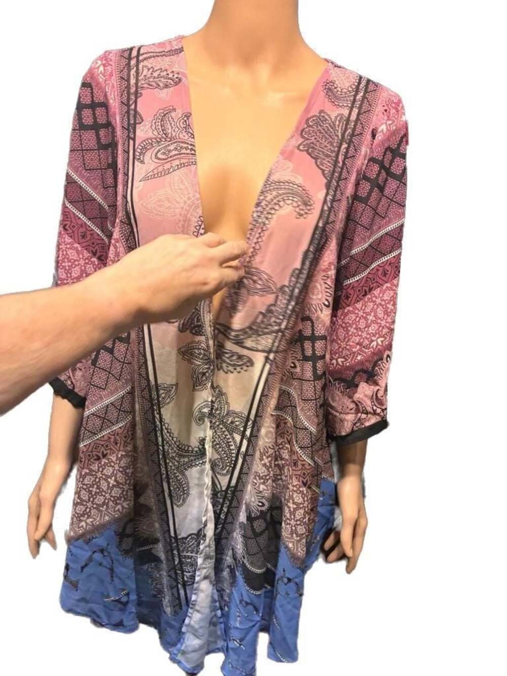 Avenue Paisley Print Chiffon Kimono Cardigan Cover-Up